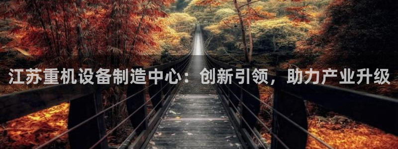 顺盈娱乐招商木判官333OO：江苏重机设备制造中心：创新引领