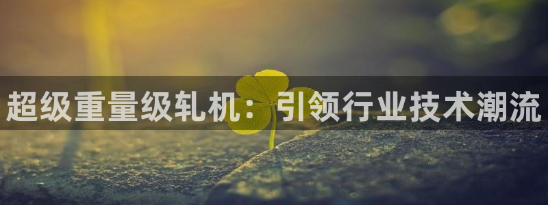 顺盈娱乐如拔7276O：超级重量级轧机：引领行业技术潮流