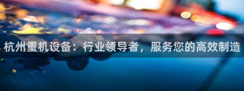 顺盈娱乐下载安装官方版：杭州重机设备：行业领导者，服务您的高