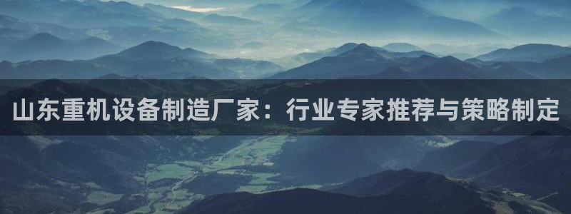 清远顺盈娱乐怎么样啊：山东重机设备制造厂家：行业专家推荐与策