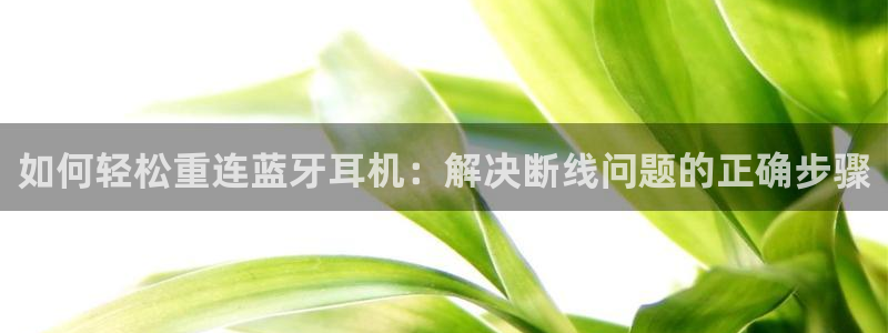 顺盈娱乐登录平台下载：如何轻松重连蓝牙耳机：解决断线问题的正