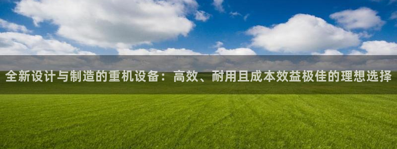 顺盈娱乐开户：全新设计与制造的重机设备：高效、耐用且成本效益
